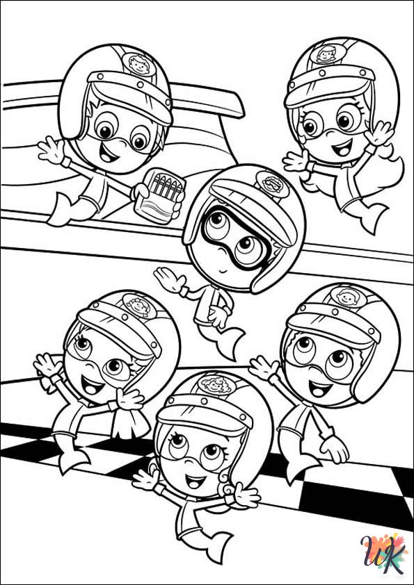 free printable Bubble Guppies coloring pages for adults