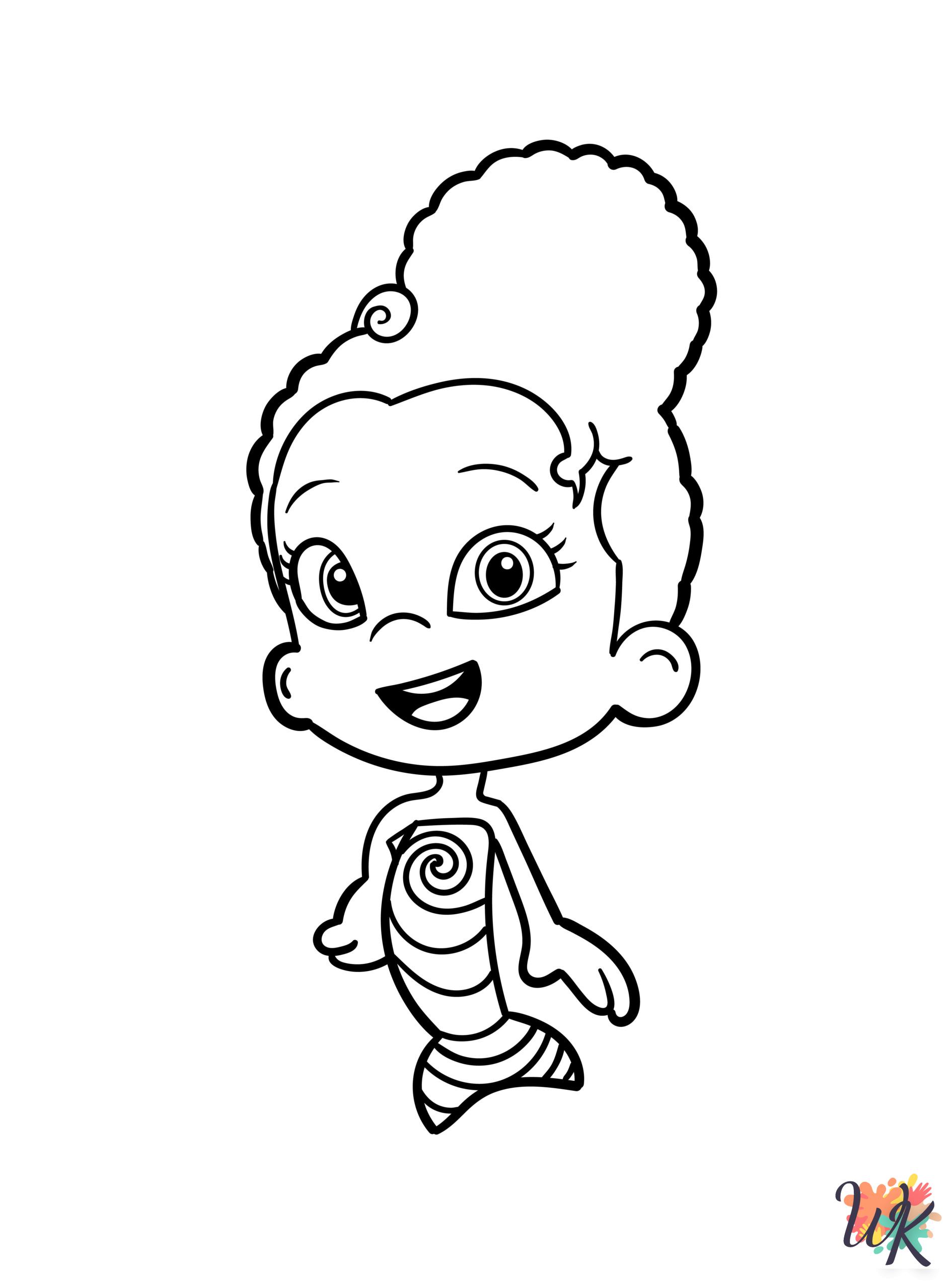 easy cute Bubble Guppies coloring pages