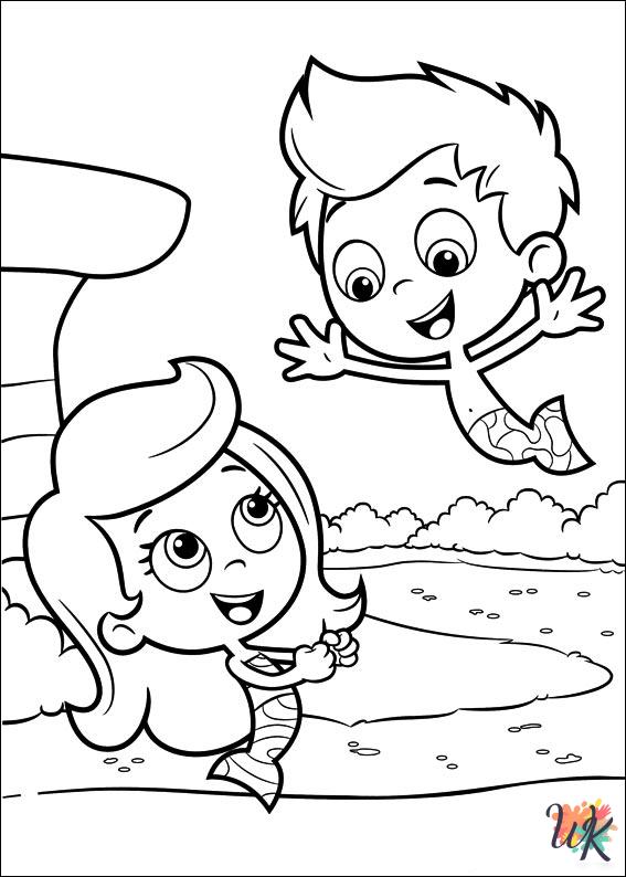 detailed Bubble Guppies coloring pages for adults