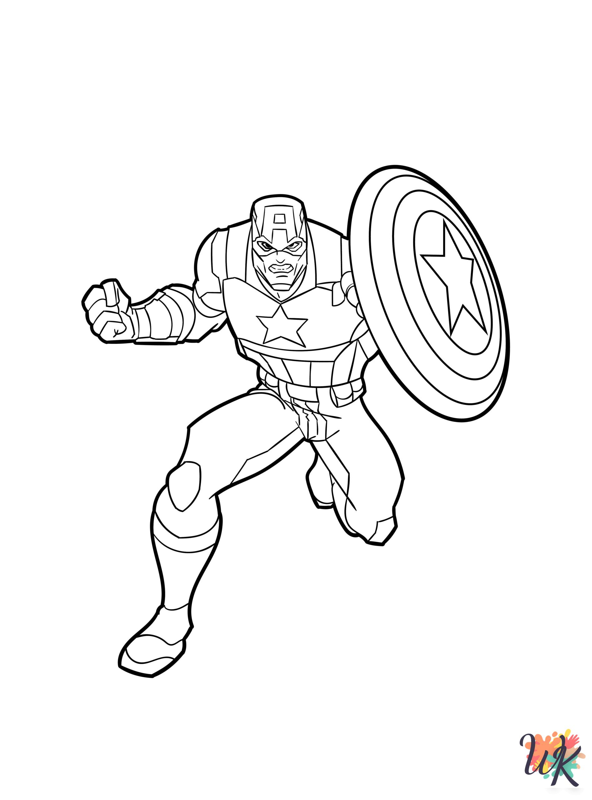 coloring pages for Captain America