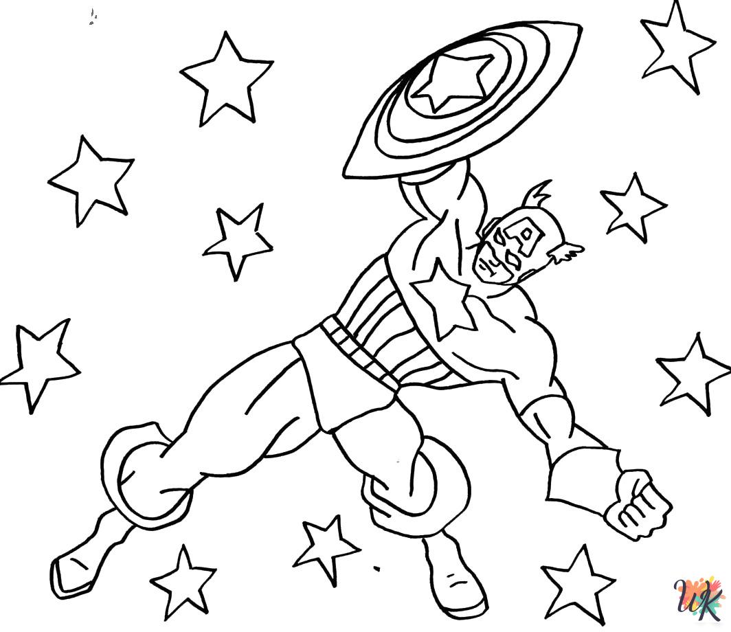 hard Captain America coloring pages