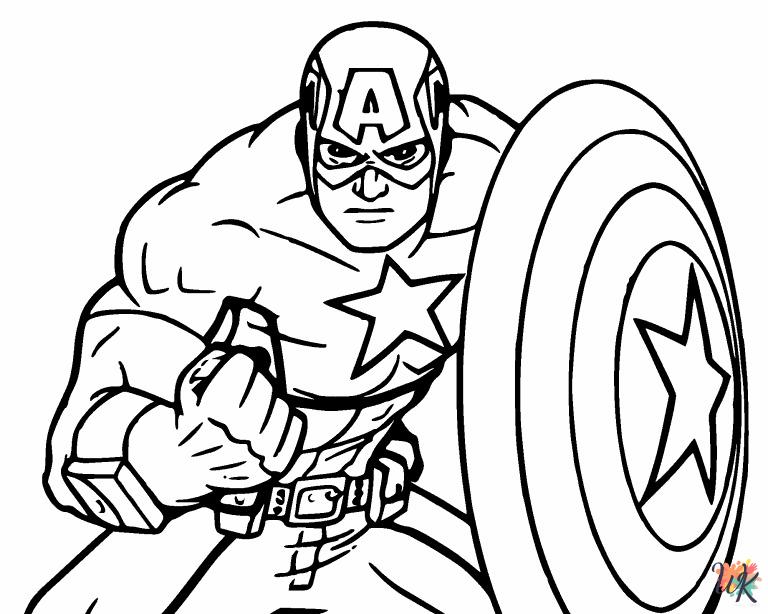 free printable Captain America coloring pages