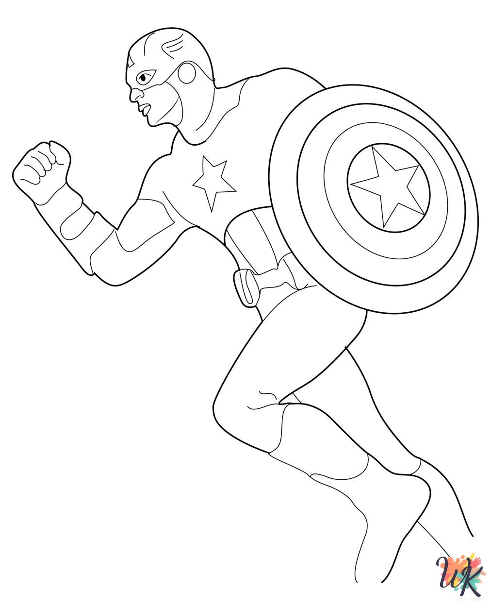 grinch cute Captain America coloring pages