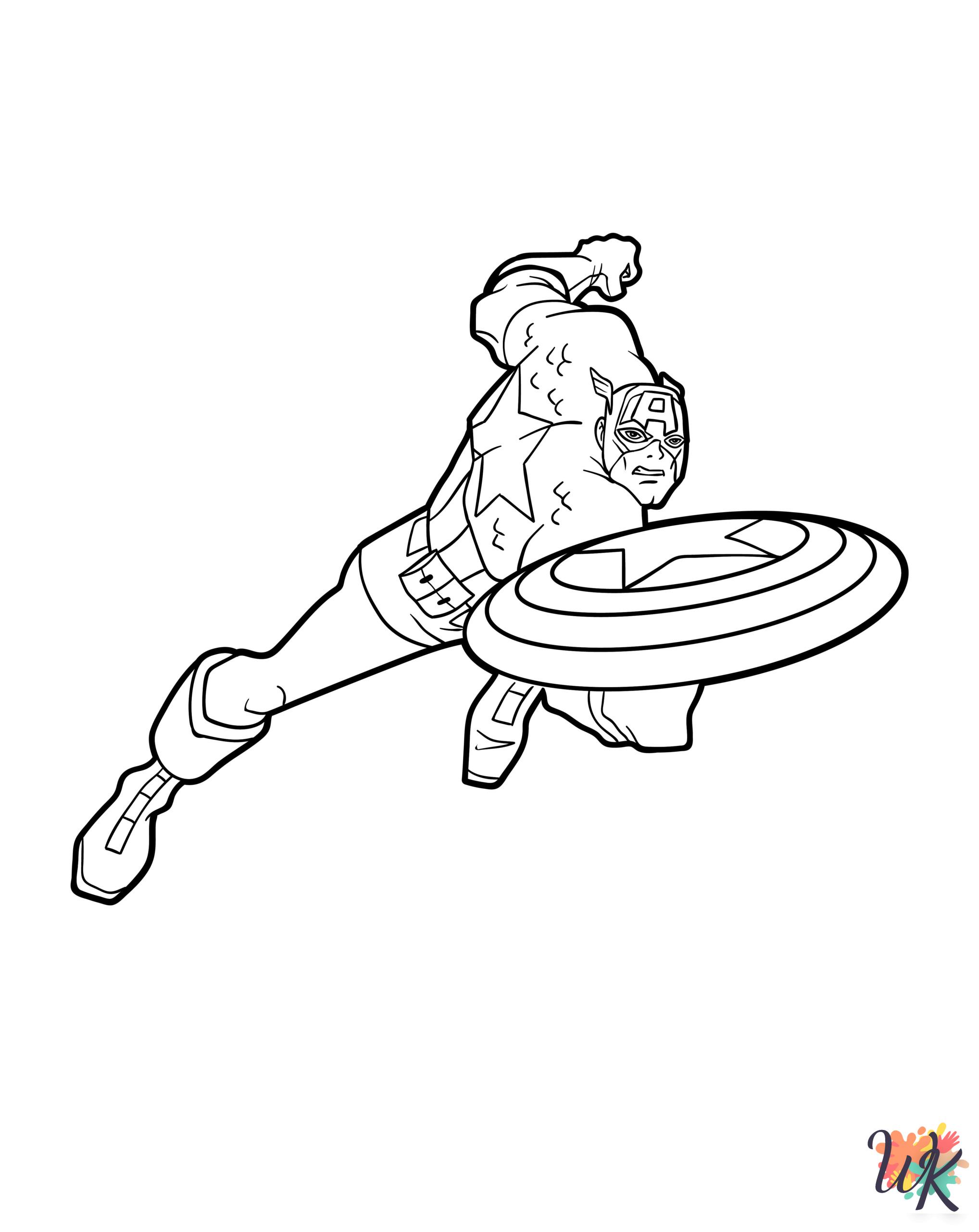 Captain America adult coloring pages