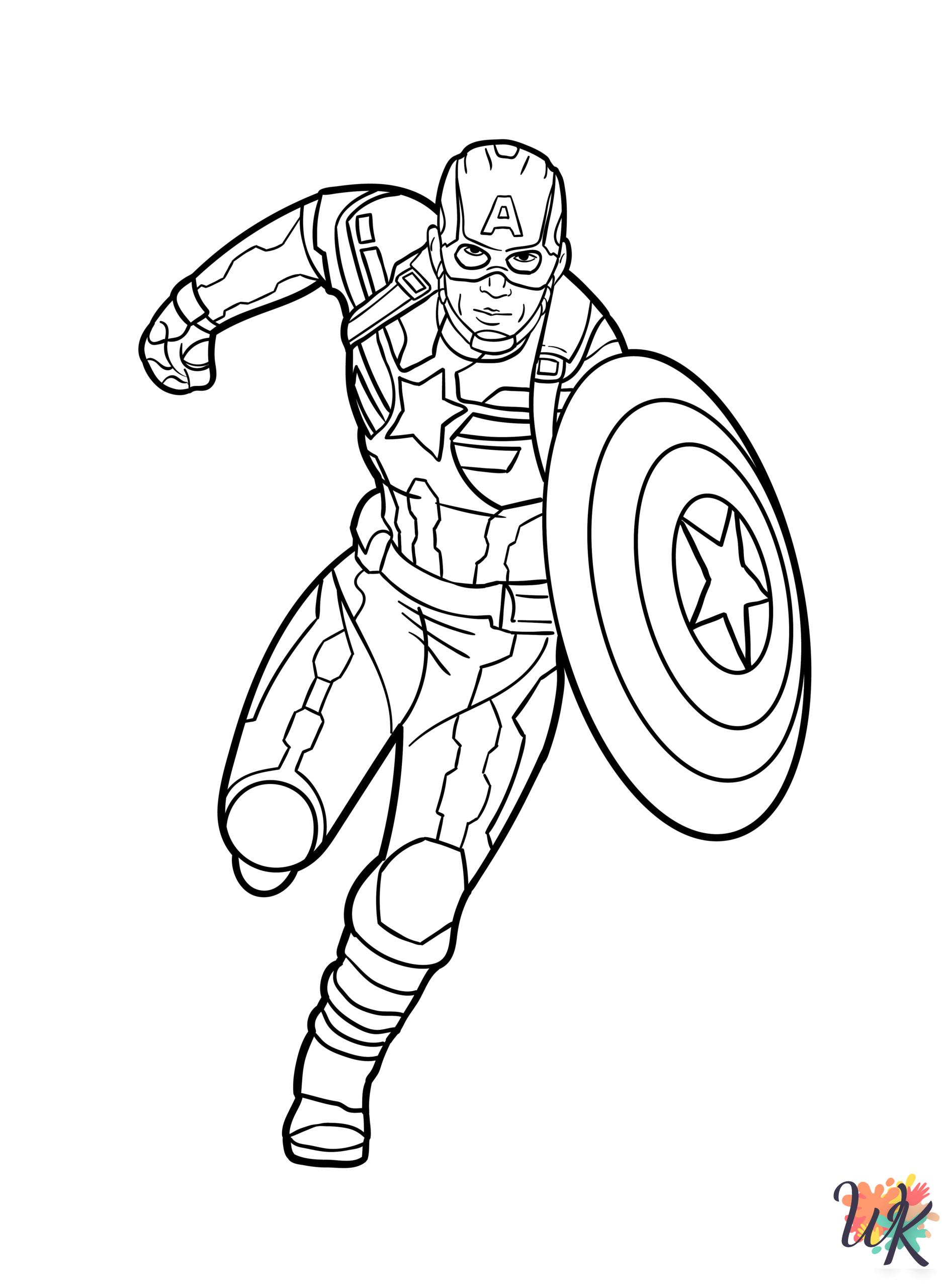 vintage Captain America coloring pages