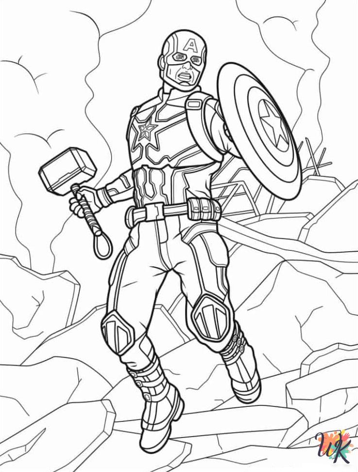 free Captain America coloring pages for adults