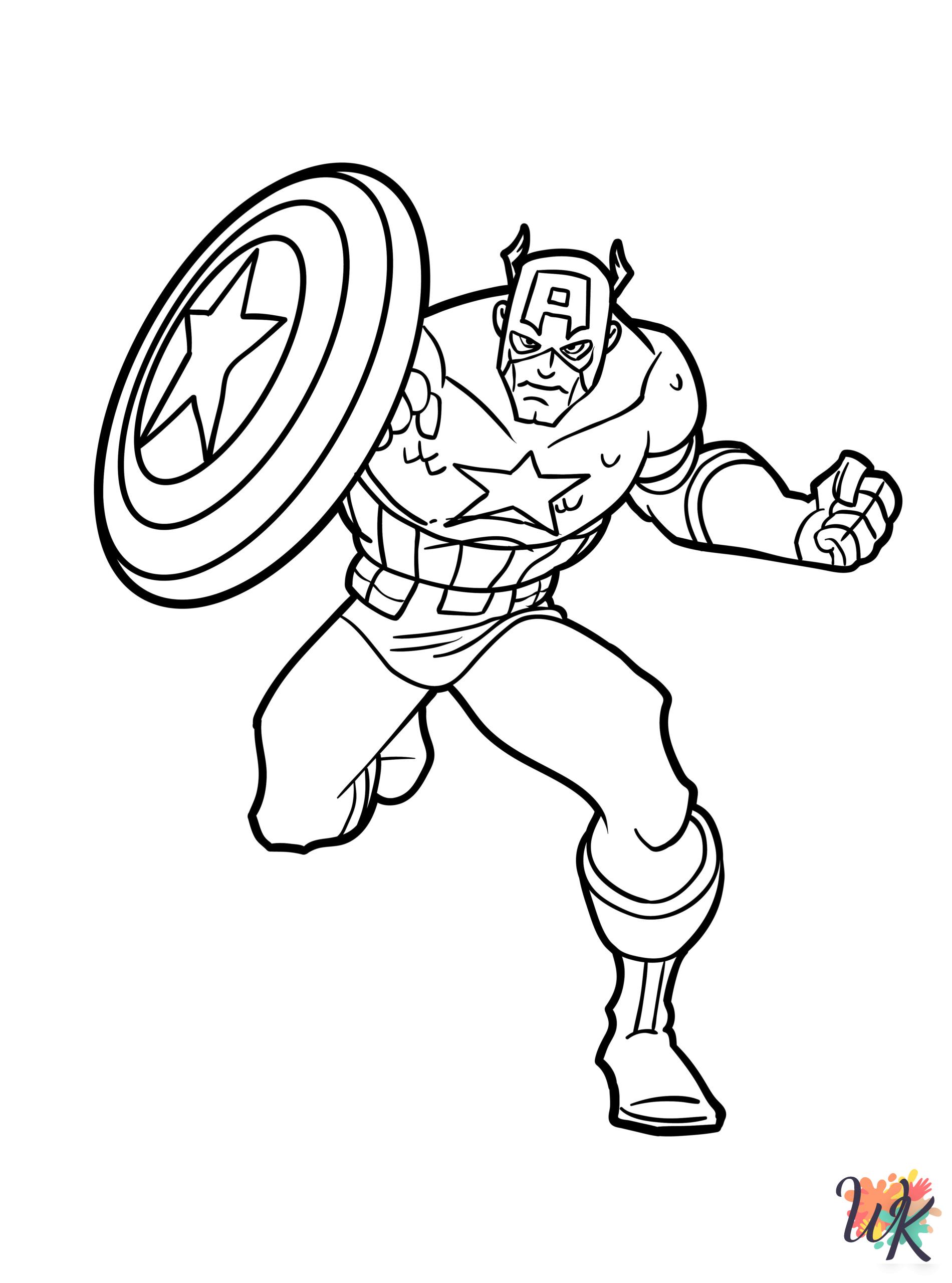 free Captain America coloring pages for adults
