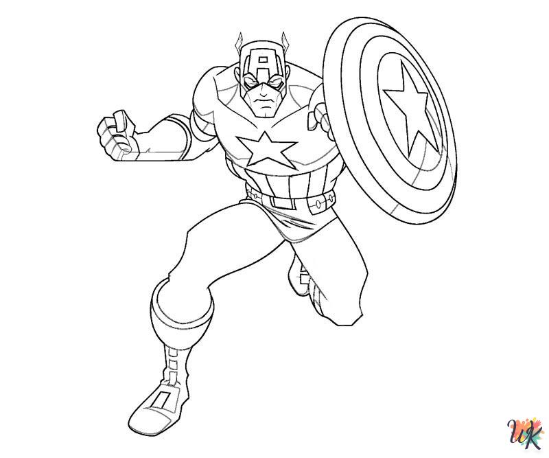 printable Captain America coloring pages for adults