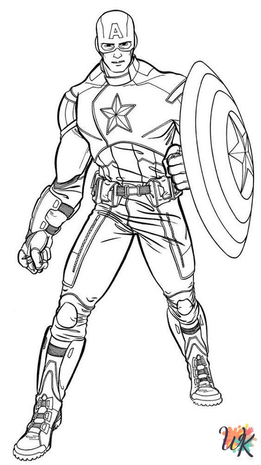 free coloring Captain America pages