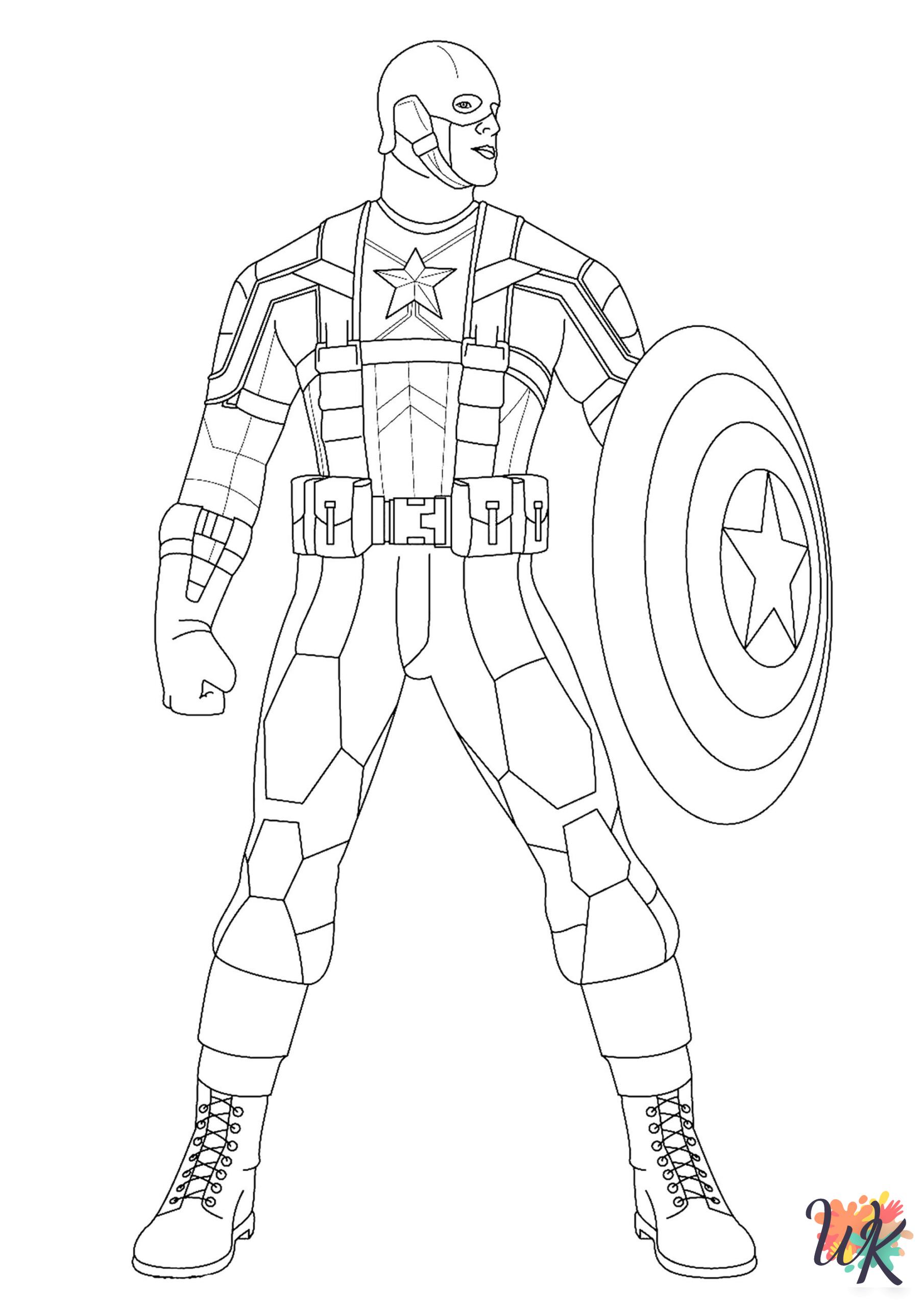 free adult Captain America coloring pages