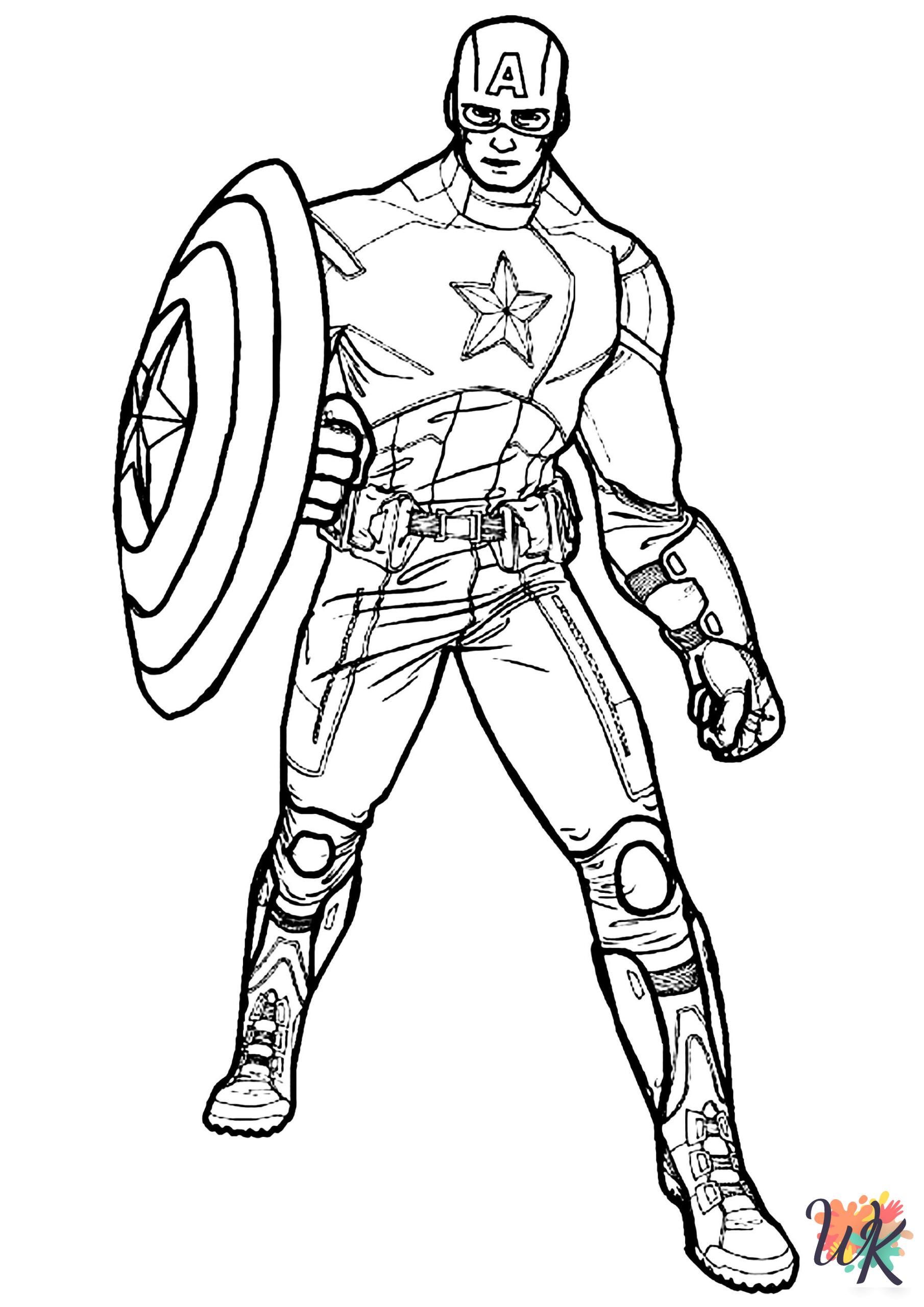 preschool Captain America coloring pages