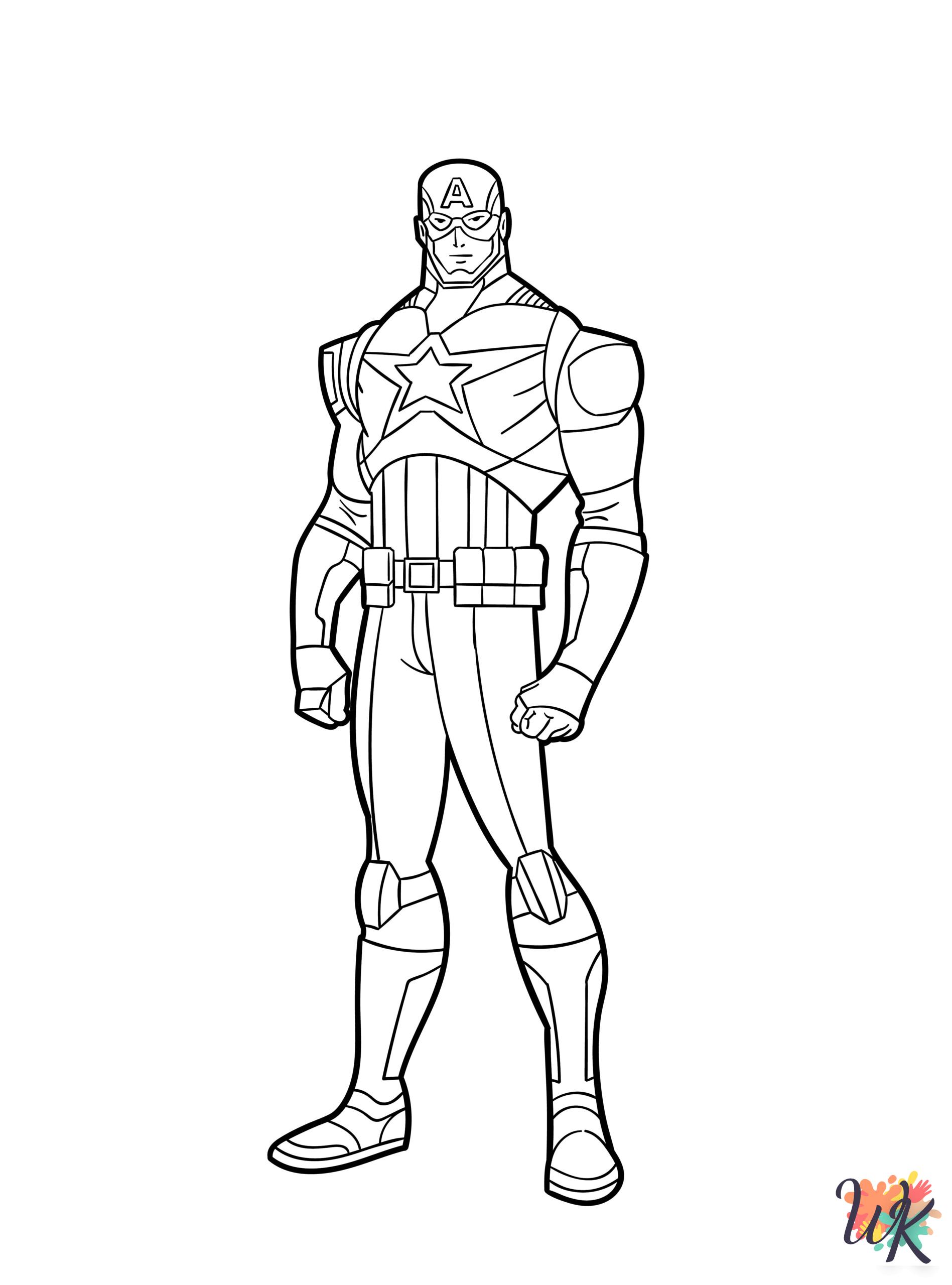 Captain America themed coloring pages