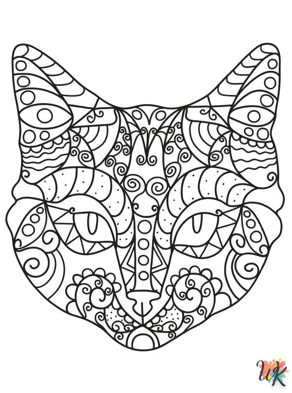 Cats Adults coloring pages for adults easy