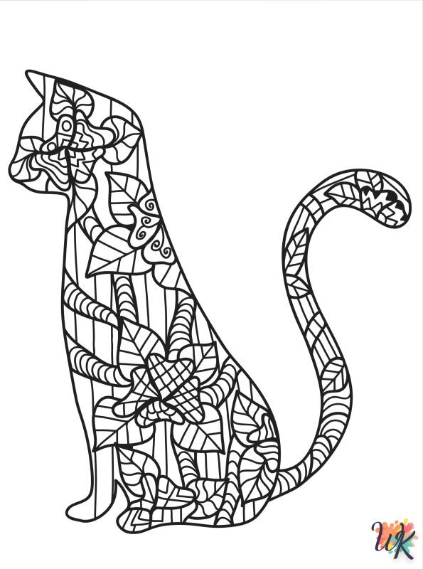 coloring pages printable Cats Adults