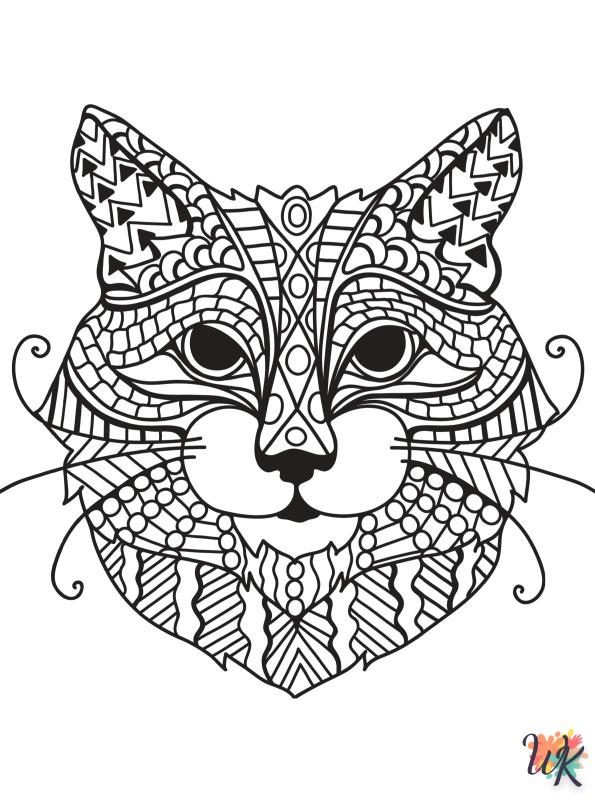 free Cats Adults coloring pages for kids