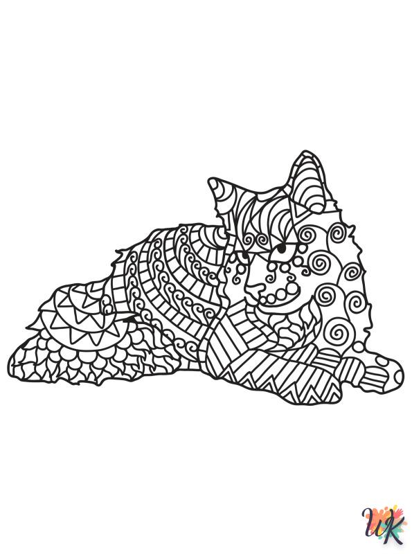 Cats Adults free coloring pages