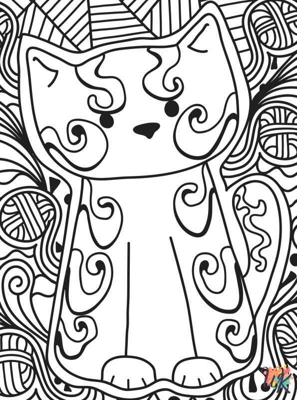 coloring pages printable Cats Adults