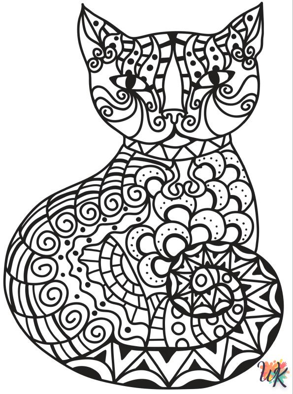 free printable Cats Adults coloring pages