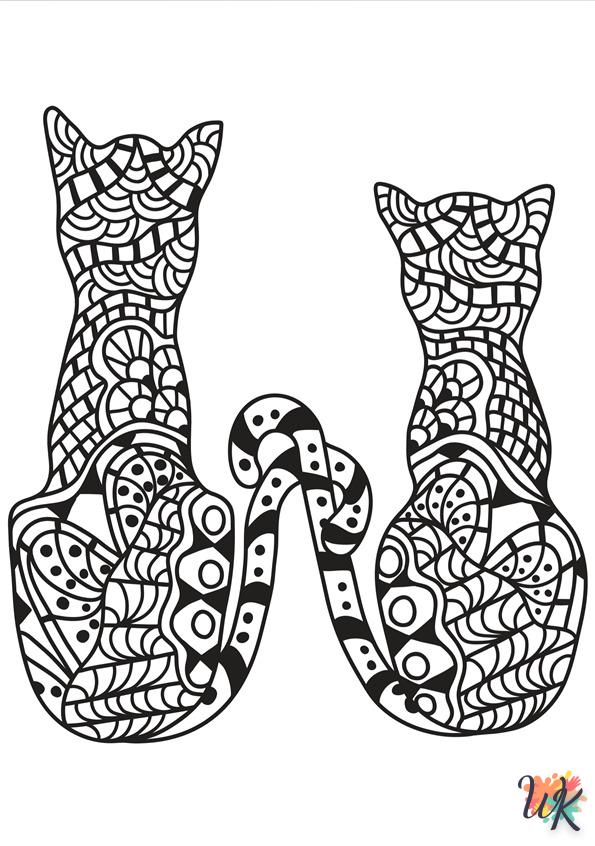 free printable Cats Adults coloring pages for adults