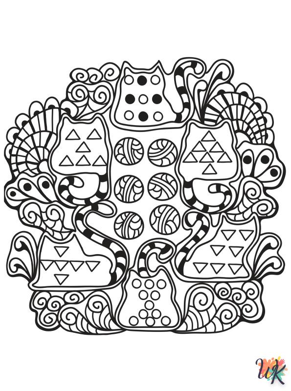 Cats Adults ornaments coloring pages