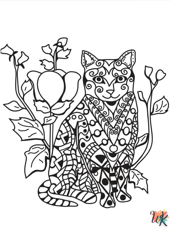 Cats Adults coloring pages pdf