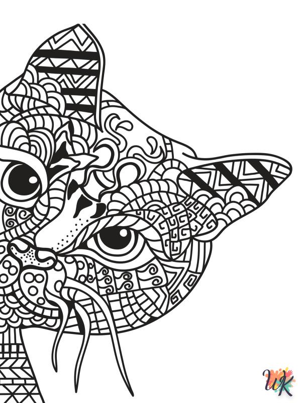 Cats Adults coloring pages for kids