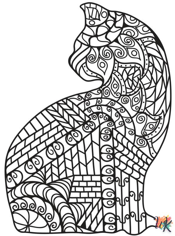 Cats Adults coloring pages for kids