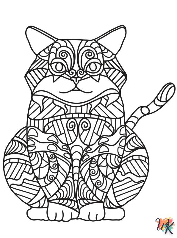Cats Adults coloring pages easy