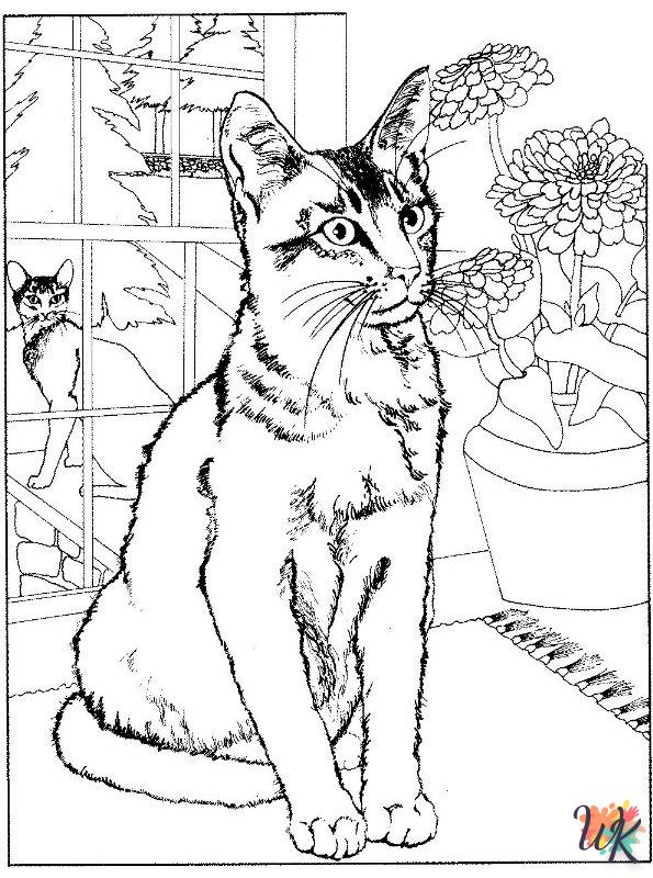 Cats and Dogs coloring pages for adults