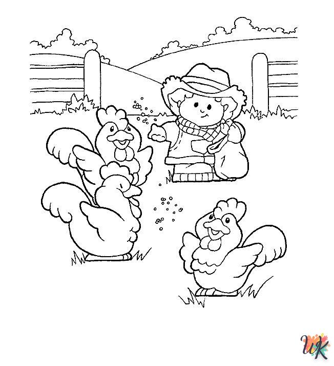 kids Chicken coloring pages