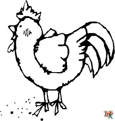 Chicken free coloring pages