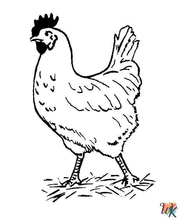 free Chicken coloring pages for kids
