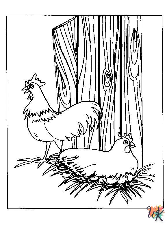 Chicken coloring pages pdf