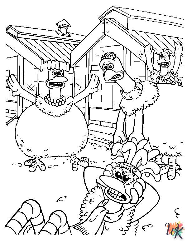 cute Chicken Run coloring pages