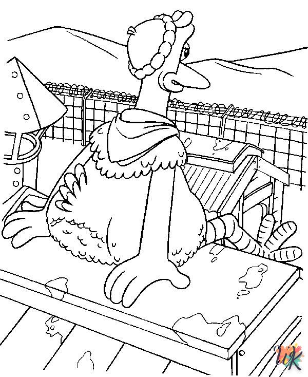 printable Chicken Run coloring pages for adults