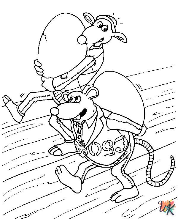 free full size printable Chicken Run coloring pages for adults pdf