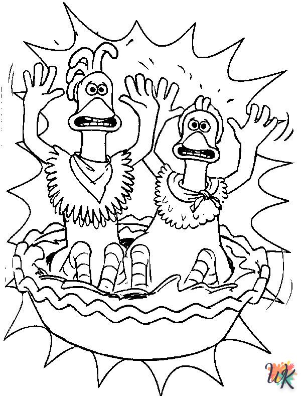 free adult Chicken Run coloring pages