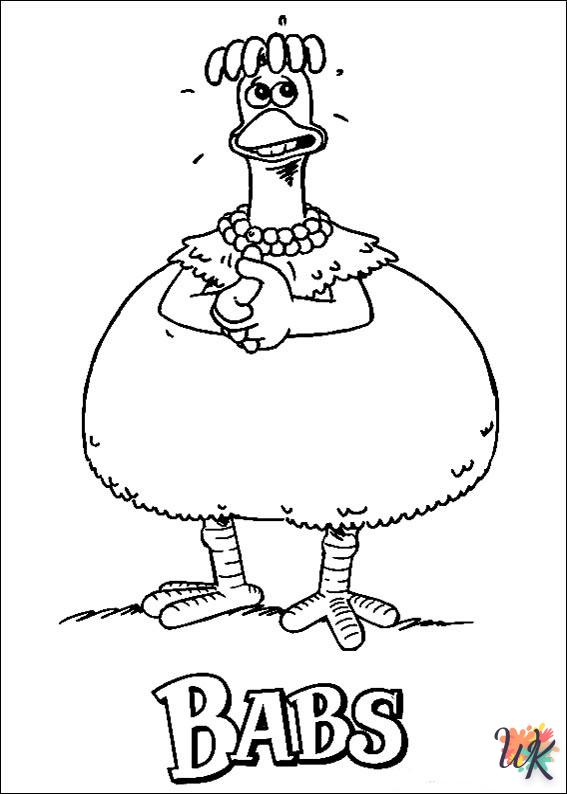 free Chicken Run coloring pages for kids 1
