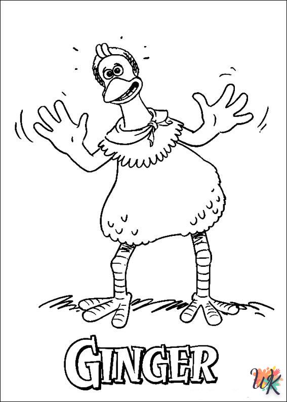 Chicken Run coloring pages for adults easy 1