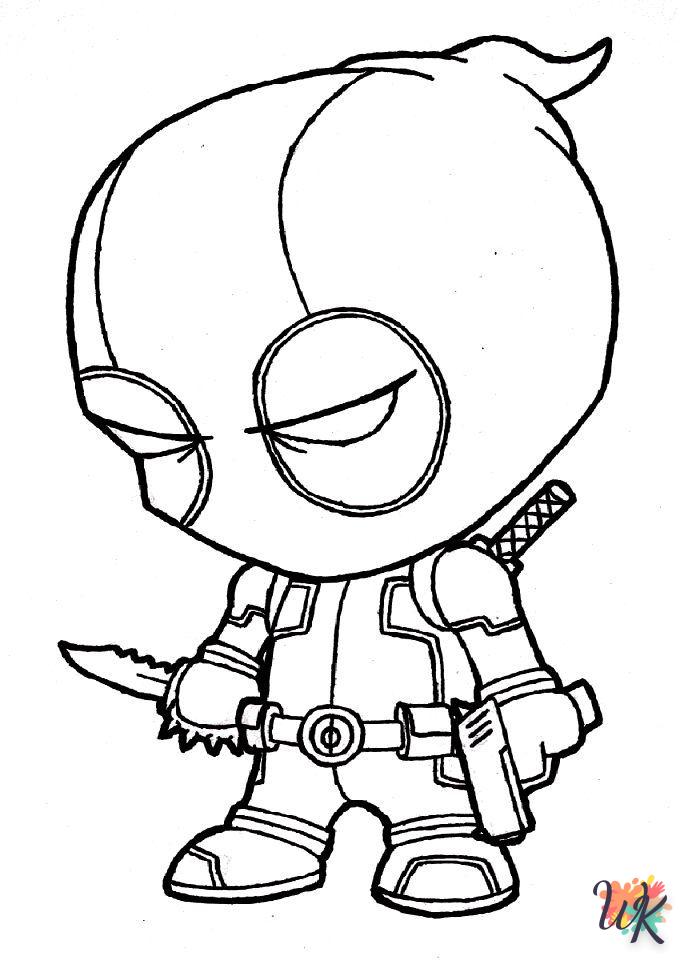 Deadpool coloring pages for preschoolers