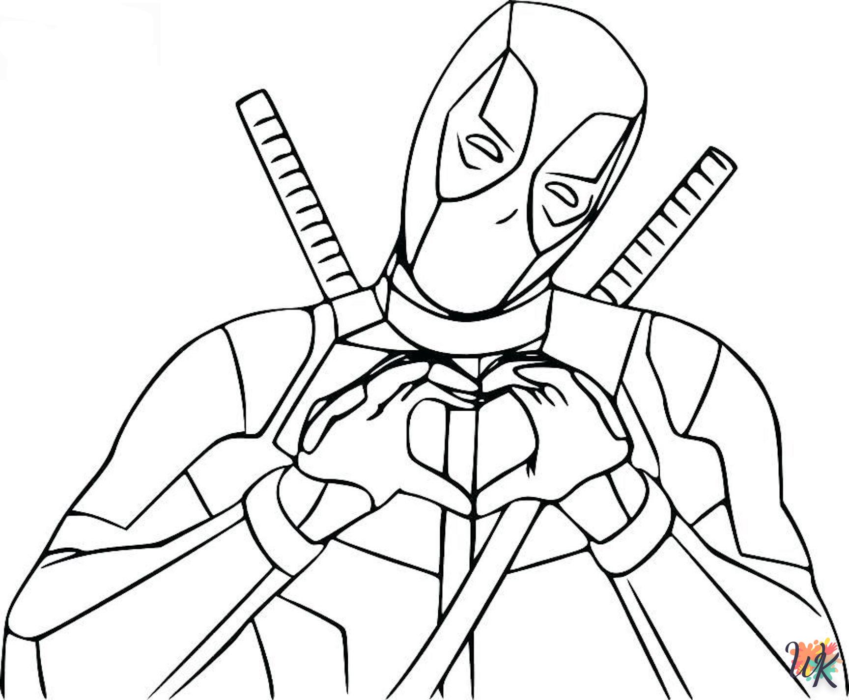 hard Deadpool coloring pages