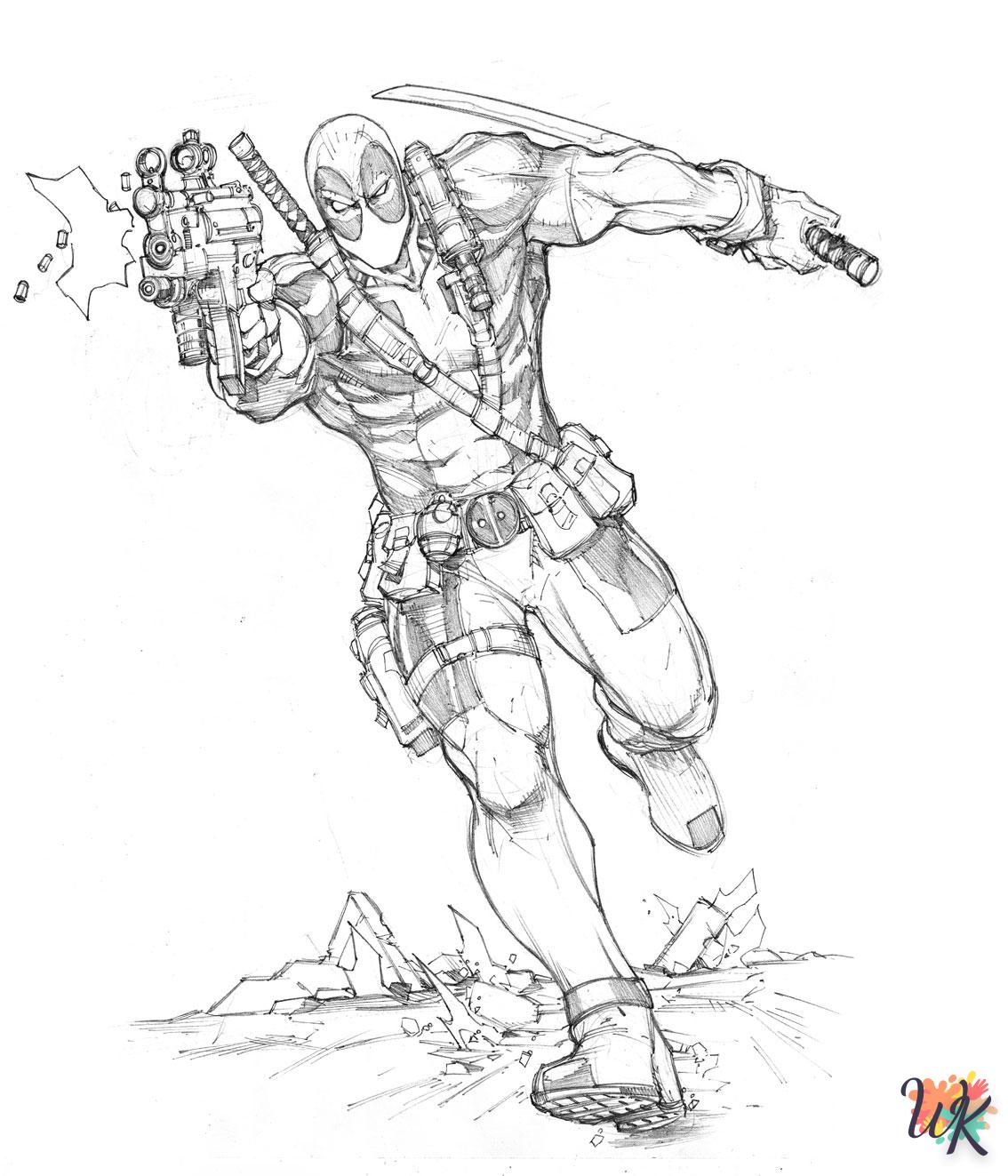 fun Deadpool coloring pages