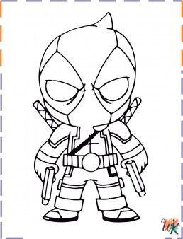 Deadpool cards coloring pages