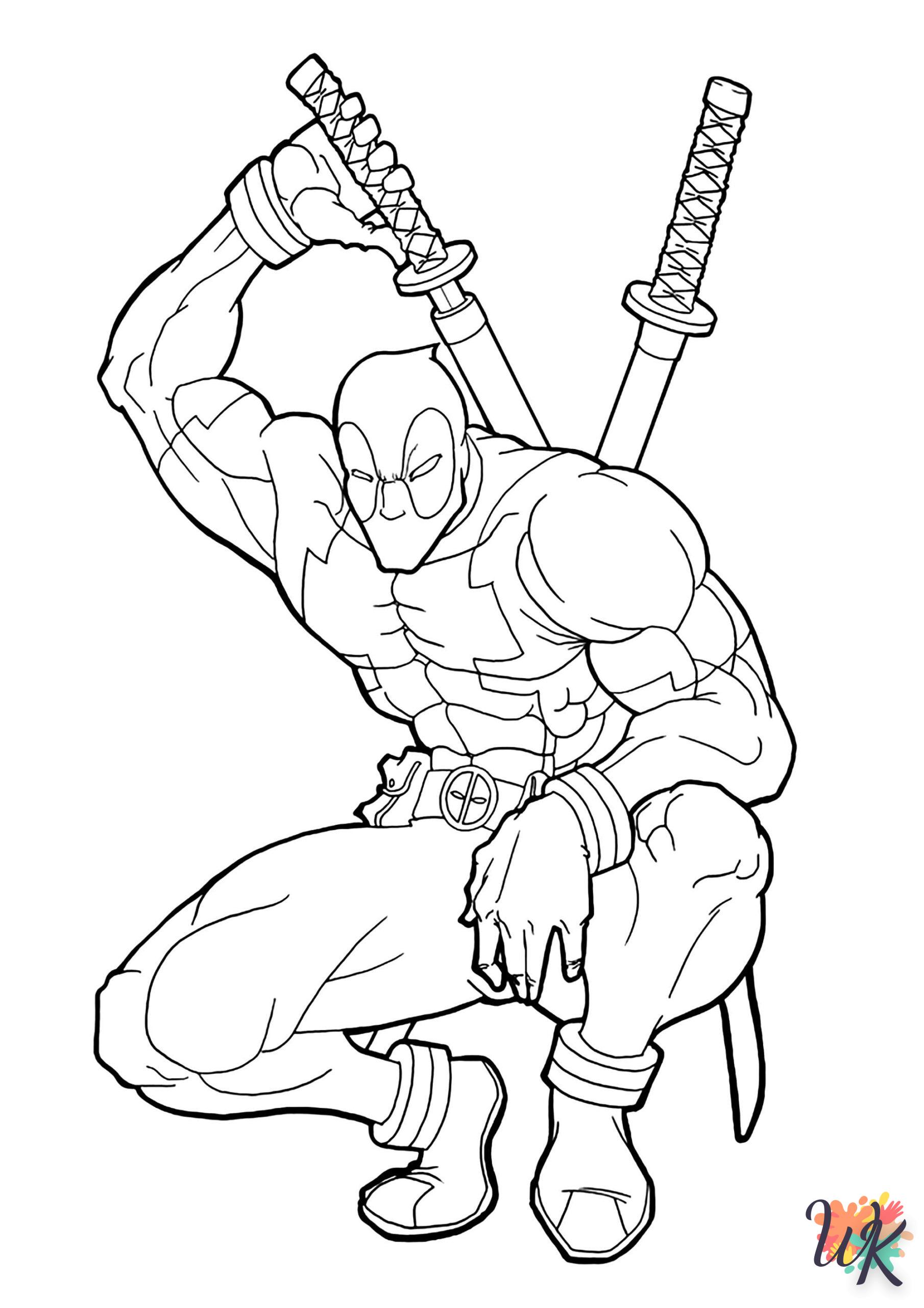 free printable Deadpool coloring pages