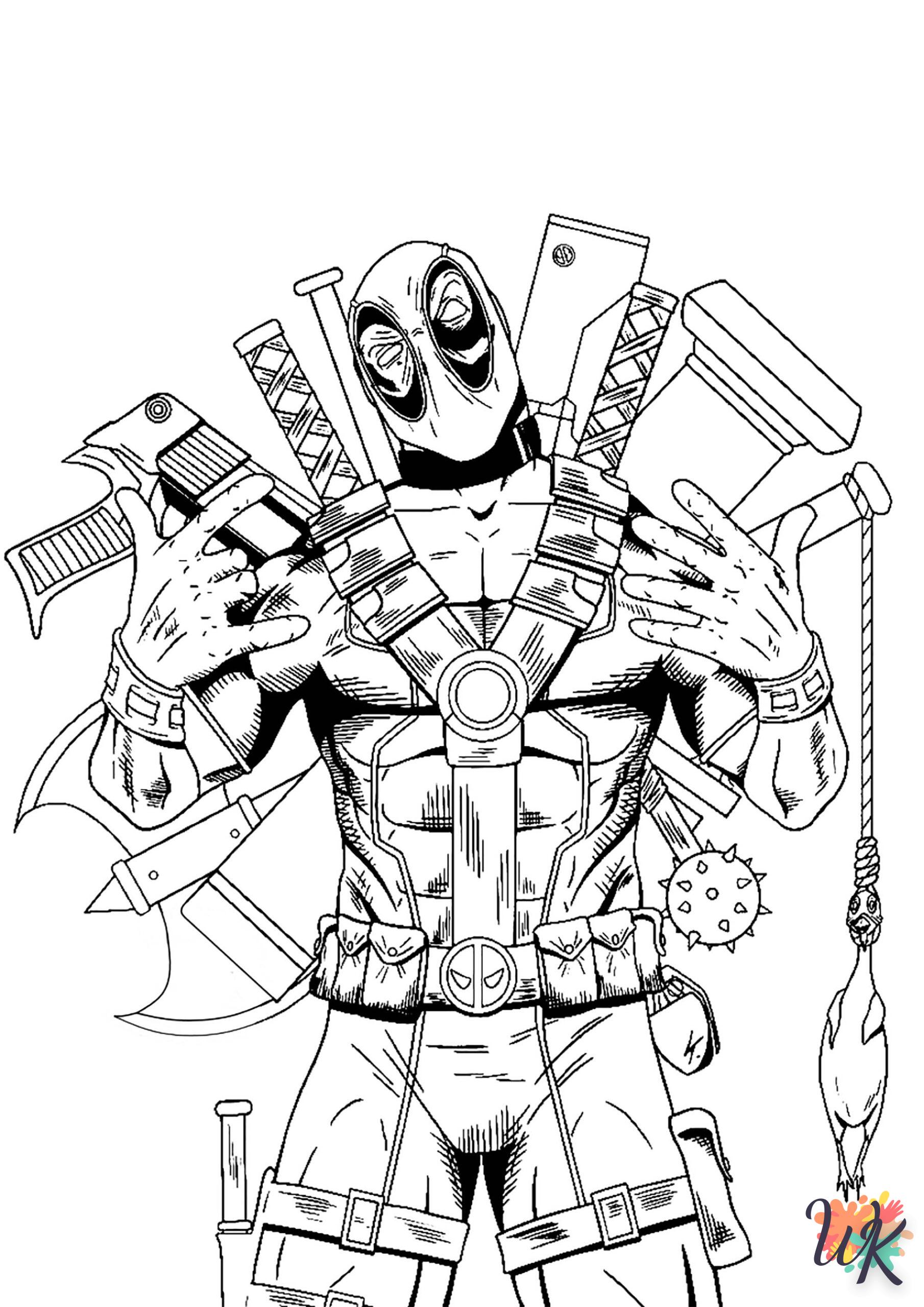 free Deadpool printable coloring pages