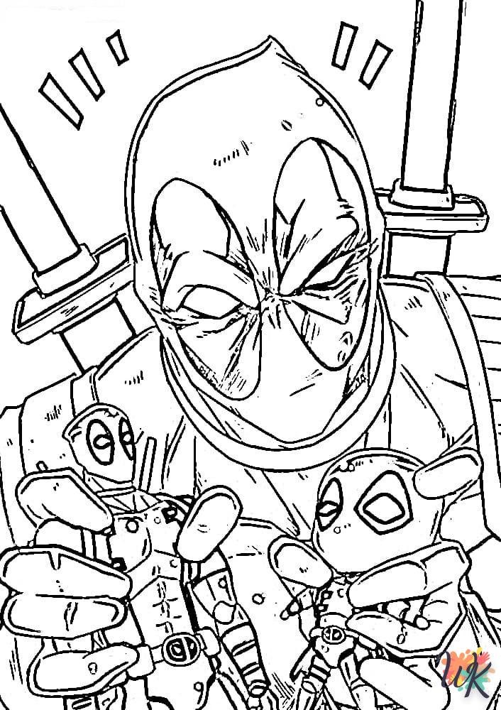 Deadpool coloring pages for preschoolers