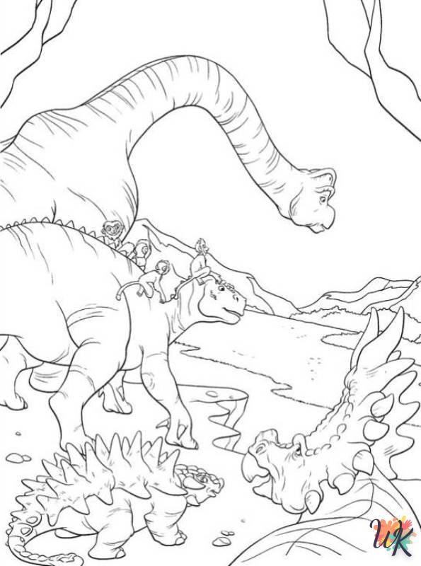 free full size printable Dinosaurs coloring pages for adults pdf