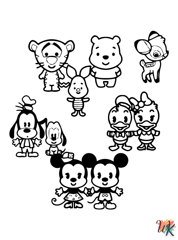 free Disney Cuties coloring pages for kids