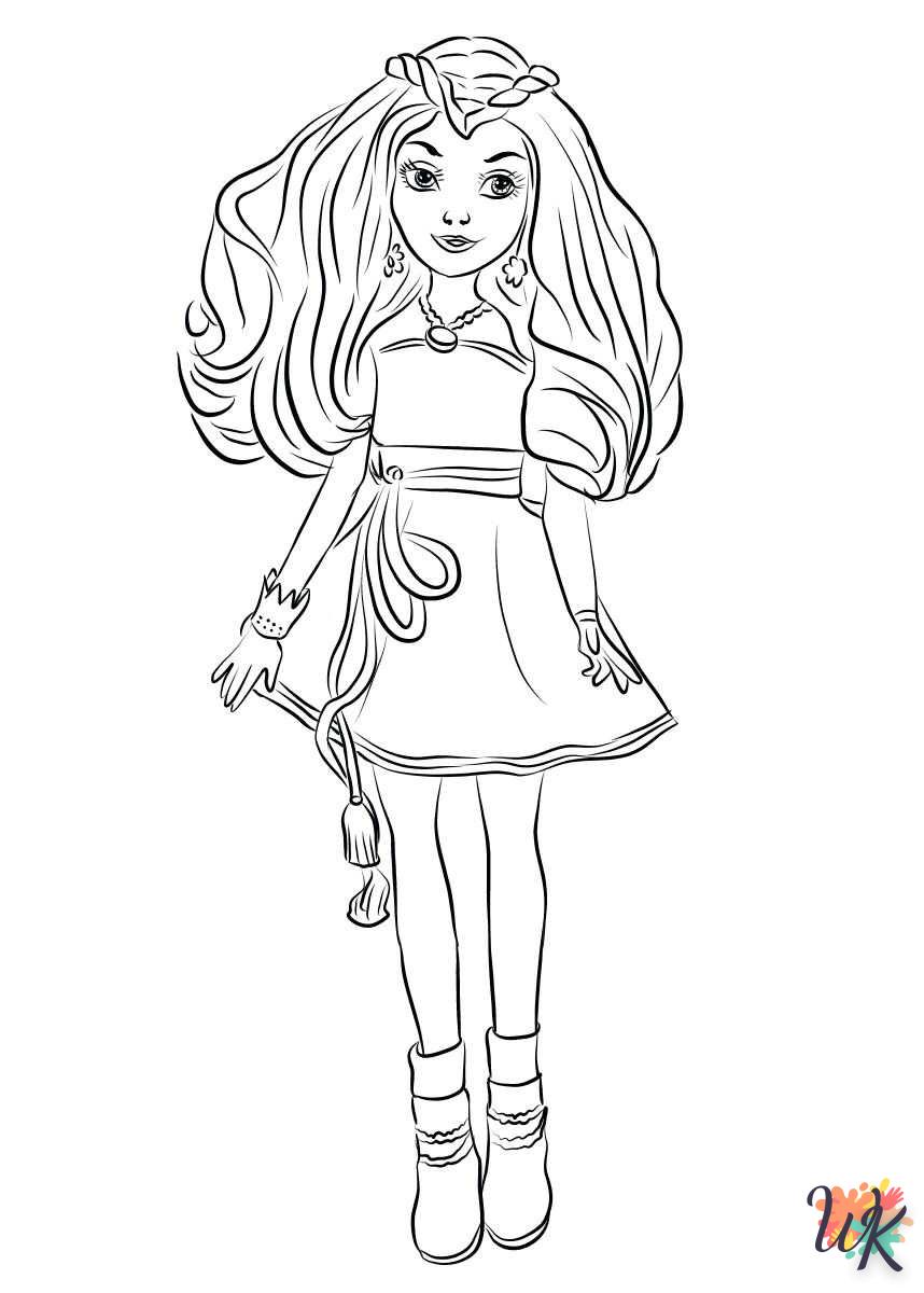Disney Descendants Wicked World coloring pages easy