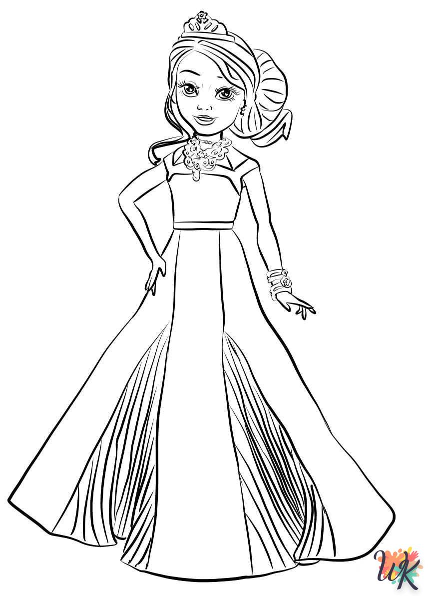Disney Descendants Wicked World themed coloring pages